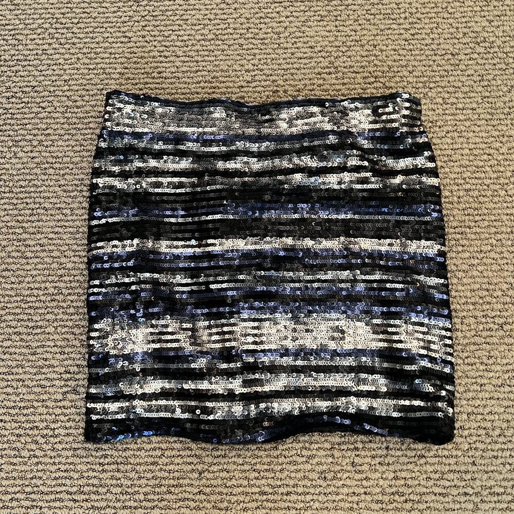 Sequin sShort Skirt (Black/Blue/Silver)